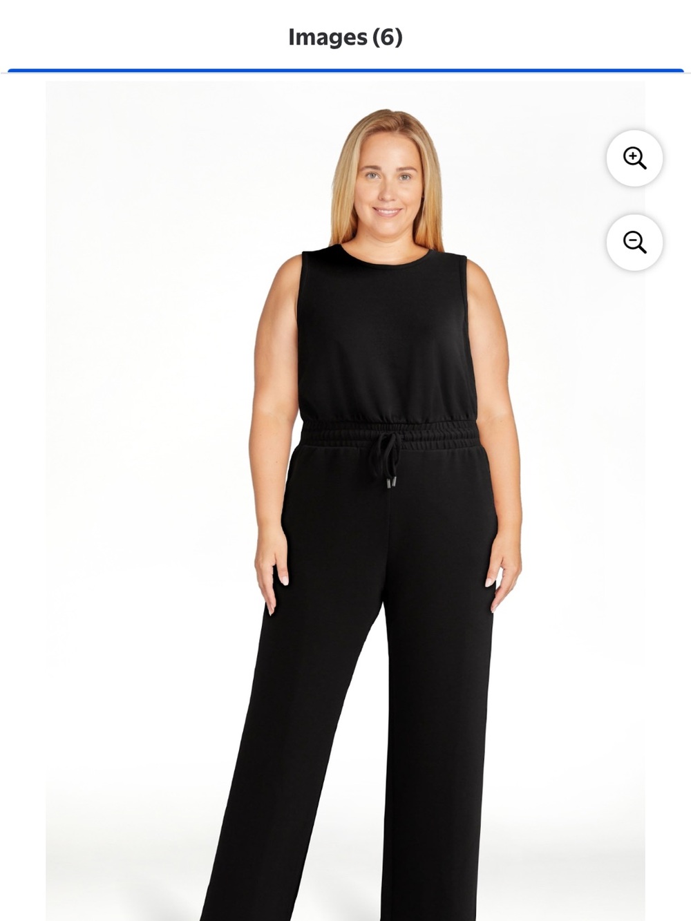 Scoop scuba knit wide leg jumpsuit